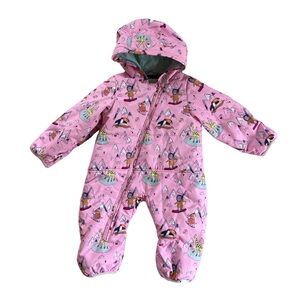 Cozy Waterproof Pink Roxy Infant Girl’s Snowsuit size 6m (fits to 12mo also) EUC